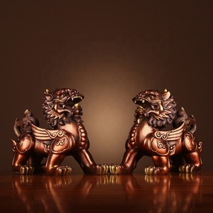 Statue de Pi <span class=keywords><strong>Yao</strong></span> en laiton de 10 pouces, Feng Shui Pixiu, animal gardien chinois, sculpture pour la décoration de la maison, du bureau, de l'étagère - Product Image 4