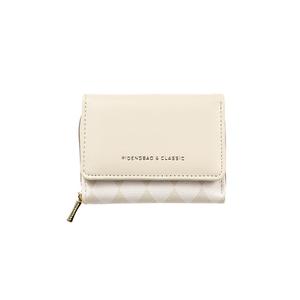 Monedero Corto de Piel Sintética para Mujer, Moderno, con Cierre de Broche, Decoración de Botones, Portátil, con Combinación de Colores, para Uso Diario - Product Image 2