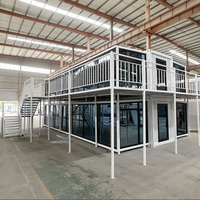 Container Prefabbricato in Acciaio con Pannelli Sandwich, Sede Modulare a Due Piani per Cantieri, Centro Amministrativo Portatile