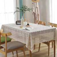 Ferme à la main Crochet Vintage dentelle Design nappe géométrique coton maison hôtel nappe fête nappe
