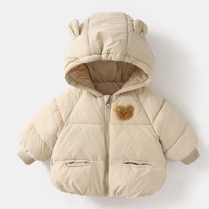 Hiver Enfants Garçons Filles <span class=keywords><strong>Veste</strong></span> épaisse chaude doudoune à manches longues <span class=keywords><strong>Teddy</strong></span> Bear Hoodie Jacket Baby Coat - Product Image 3