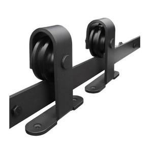 Roulettes de porte coulissante double en carbone noir antique au design moderne avec garantie d'un an - Product Image 1