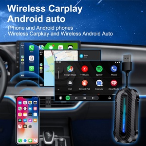 New LED 2 in 1 Apple Carplay Android Auto <b>Adapter</b> AI Box Car Machine Interconnection Wired <b>to</b> Wireless Box <b>Plug</b> and Play Dongle - Product Image 4