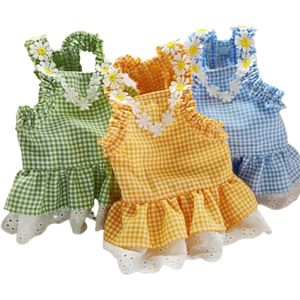 Vestido de Verano Transpirable de Algodón para Perro, con Tirantes Ajustables, Falda para Mascotas para Exteriores, Color Brillante, Cómodo - Product Image 1