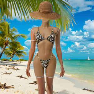 ชุดบอดี้สูทแฟชั่น S660 สองสี ลายเสือดาว เซ็กซี่ ชุดว่ายน้ำผู้หญิง สไตล์เล็กน้อย - Product Image 4