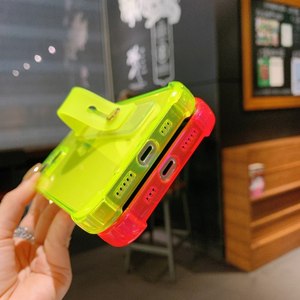 Étui transparent de couleur fluorescente avec support de doigt pour <span class=keywords><strong>iPhone</strong></span> <span class=keywords><strong>111</strong></span> 12 13 14 Plus 15 16 Pro Max 17 Air - Product Image 5