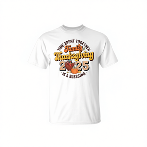 Camiseta familiar de Acción de Gracias 2025: El tiempo pasado juntos es una bendición - Product Image 1