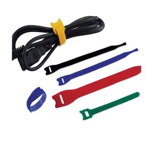 Attaches de gestion de câbles auto-adhésives doubles réglables en polyester/nylon écologiques avec bande auto-agrippante – Prix de gros fabricant - Product Image 1