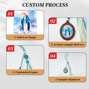 Pendentif unisexe GIVELUCK Miracle Virgin Cameo en matériaux riches en fibres pour la décoration de la voiture et de la maison, protection religieuse sainte - Product Image 5