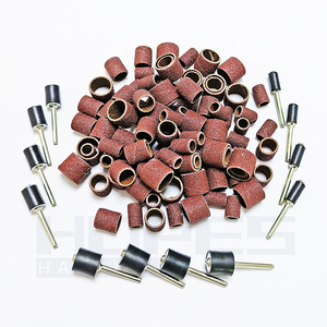 100 pièces <span class=keywords><strong>de</strong></span> grains abrasifs 80-600 #   Kit <span class=keywords><strong>de</strong></span> tambours abrasifs <span class=keywords><strong>Dremel</strong></span> 1/2, 3/8, 1/4 avec mandrins <span class=keywords><strong>de</strong></span> 1/8 (2,35 mm) pour meuleuse rotative et outils <span class=keywords><strong>de</strong></span> <span class=keywords><strong>ponçage</strong></span> - Product Image 1