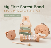 Wholesale Bear Montessori Wooden Eco-friendly Musical Instrument Set Orff Percussion Toys for Toddlers Custom Logo Music