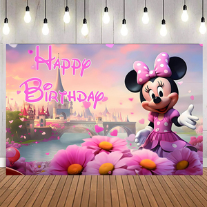 Minnie & Mickey Mouses afiş zemin arka plan posterler çocuklar için parti mutlu doğum günü arka plan süslemeleri - Product Image 5