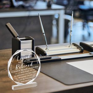 Cá nhân rõ ràng Acrylic nghỉ hưu mảng bám tùy chỉnh chặn giấy để hiển thị lễ kỷ niệm nghỉ hưu - Product Image 3