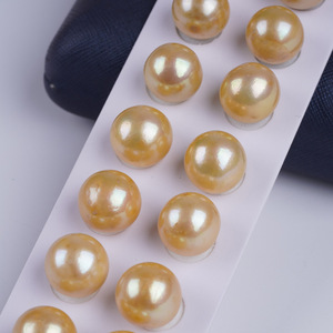 Collier de perles d'eau douce baroques courtes de 14-15 mm, forme goutte d'eau, queue dorée verte, 18 cm, vente en gros - Product Image 3