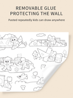 Rouleau de papier de peinture de dessin géant, 300cm, affiche de coloriage mural collant pour enfants et tout-petits