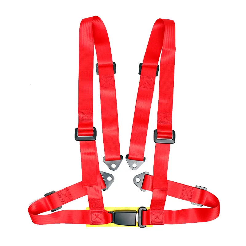 Hot Jual Universal 4 Titik 2 Inch Tali Harness Racing Mobil Keselamatan Bahu 4 Titik Sabuk Pengaman Merah