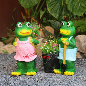 Escultura de Rana de Resina, Decoración de Jardín Impermeable, Adornos de Macetas con Forma de Animales Lindos para Decoración de Patio y Terraza al Aire Libre - Product Image 4