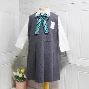 定制标志现代幼儿园小学女生连衣裙百褶裙套头衫校服儿童