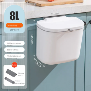 Hình Chữ Nhật Hộ Gia Đình Nhựa Tái Chế Thùng Rác Có Thể 8L/12L Treo Thùng Rác Lưu Trữ Xô Nắp Mở Top Cấu Trúc Nhà Bếp Sử Dụng - Product Image 6