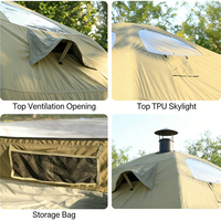 Tente de camping gonflable imperméable de 25 m² pour quatre saisons, grand espace pour dormir en extérieur, abri privé, design surélevé