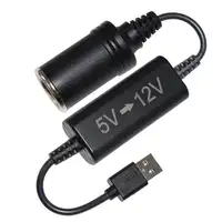 5V Usb Naar 12V Sigarettenaansteker Kabel Step Up Converter Cord Voor Powerbank Te Rijden Recorder gps Adapter