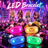 Bracelet LED promotionnel Longstargift en gros, coloré, télécommandé, pour événements sportifs, stades et célébrations