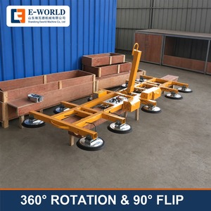 Elevador de Vidrio Eléctrico con 10 Ventosas, Capacidad de 1000 kg, 360° °   Rotación 90 °   Elevador de vacío de vidrio y acero amarillo Flip - Product Image 1