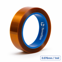 Cinta Aislante de Poliimida PI de 0.076mm con Adhesivo de Silicona, Color Ámbar, UL94 V-0, para PCB, Soldadura por Ola, Enmascaramiento, Motor, Transformador