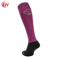 Chaussettes hautes EW à motif Argyle, chaussettes d'équitation, chaussettes de course