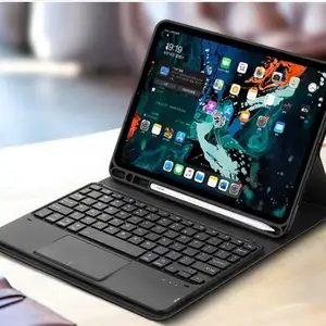 适用于Ipad Pro 11英寸和Ipad Air 4 10.9英寸2018/2020/2021新款笔记本电脑BT触摸板键盘外壳，带铅笔架