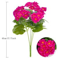 Bunga Geranium Buatan Simulasi Tinggi Kualitas Pabrik Grosir, Ukuran Kecil, untuk Dekorasi Panggung Pernikahan dan Lanskap, Bahan Sutra, Gaya Modern