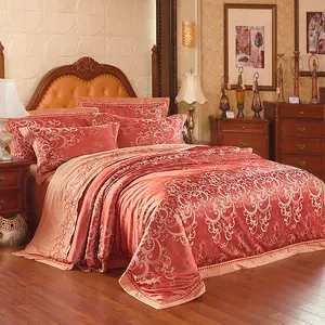 Parure de lit en coton brodé, Jacquard de luxe, usage domestique, literie grande taille King
