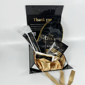 새틴 헤어 익스텐션 가발 포장 번들 플라스틱 Opp 가방 포장지 감사 카드 태그와 마그네틱 블랙 선물 럭셔리 박스 - Product Image 6