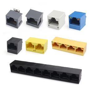 Haxn của nhà sản xuất 524L 8P8C 1x1 W/O lá chắn PBT màu xanh 2144c W/LED vòng Pin <span class=keywords><strong>RJ45</strong></span> Ethernet kết nối để bán - Product Image 4