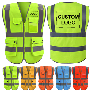 เสื้อกั๊กสะท้อนแสงสำหรับใส่ทำงานกลางคืนมีกระเป๋าเพื่อความปลอดภัยเสื้อกั๊กสะท้อนแสงพร้อมโลโก้ของขวัญตามสั่ง - Product Image 1