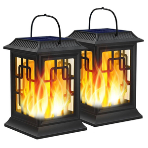 Lámpara Solar Colgante de Diseño Moderno IP67 2100K Blanco Neutro Negro, Decorativa para Jardín, Patio, Iluminación Exterior - Product Image 1