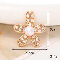 Nouvelle Coque de Téléphone et Accessoires Bijoux en Alliage Électroplaqué DIY Motif Fleur à Cinq Pétales avec Perle Goutte d'Eau