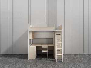 Lit mezzanine pour dortoir d'école moderne simple avec rangement ou décoration Panneau perforé cadre en métal pour le logement <span class=keywords><strong>du</strong></span> personnel <span class=keywords><strong>Auberge</strong></span> d'étudiant - Product Image 1