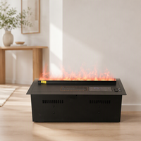 Cheminée électrique à vapeur d'eau 3D PANSEE PE-1500 avec télécommande, design moderne en acier inoxydable pour la maison et l'hôtel