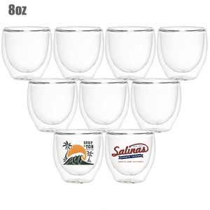 Vasos de Vidrio Transparente Redondos de Doble Pared Preperforados de 8 Onzas, 12 Onzas y 15 Onzas para Sublimación - Product Image 2