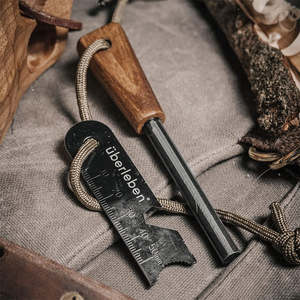 Multi-outil extérieur 3/8 "5/16" épaisseur silex tige de feu en acier poignée en bois paracorde cordon de feu magnésium Ferro silex démarreur de feu - Product Image 5