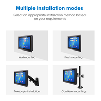 Pc industrial sin ventilador impermeable Ip65 7 pulgadas 2xRJ45 sin ventilador 24V Pc de panel táctil industrial integrado