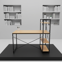 Escritorio para Juegos, Mesa de Juego de Acero con Panel Perforado, Estante de Almacenamiento de Metal, Estante de Exhibición para Sala de Estar o Dormitorio, Estantería Resistente, Color Negro