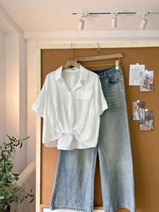 Chemise élégante à manches courtes pour femme A707 en tissu doux et lisse, effet soie, boutonnée, coupe ample, décontractée, avec lien à nouer, printemps été - Product Image 4