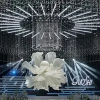 Fleur artificielle géante en soie/fil 3D personnalisable pour décoration de mariage, toile de fond, fête d'anniversaire, scène événementielle