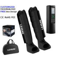 LEAMAI Masseur de jambes sans fil à compression d'air, très vendu, ABS+TPU, certifié CE, 12 modes, pression de 60 à 270 mmHg, batterie de 3200 mAh
