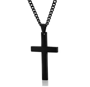 Simple Fashion Single Cross Necklace Pendant Christ Cross with Chain for men and women