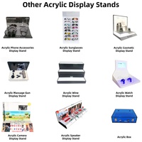 Support d'affichage pour appareil de beauté en acrylique transparent avec lumière LED, présentoir de bureau en forme de L en plexiglas pour instruments de beauté, idéal pour les expositions