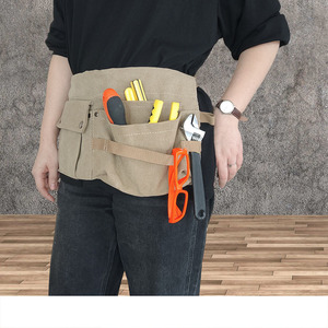 Sac de taille de rangement, vêtements de travail spéciaux pour l'extérieur, horticulteurs, menuisiers, toile épaisse résistante à l'usure, tablier demi-corps, hommes - Product Image 4