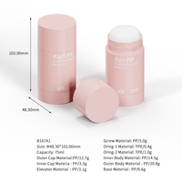 Tube Déodorant Remplissage par le Bas en Plastique PP Mat Personnalisable et Neuf, 50ml 50g 75ml 75g, Étanchéité Parfaite, Contenant Vide pour Stick Déodorant